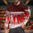 thumbnail image 2 of LUOGENLI T-shirts pour Homme pour Hommes Noël T-Shirt Décontracté de Mode Festival à Manches Longues à Col Rond T-Shirt T-shirts pour Homme T-Shirt Graphique Fête de la Saint-Patrick Vin TG, 2 of 5