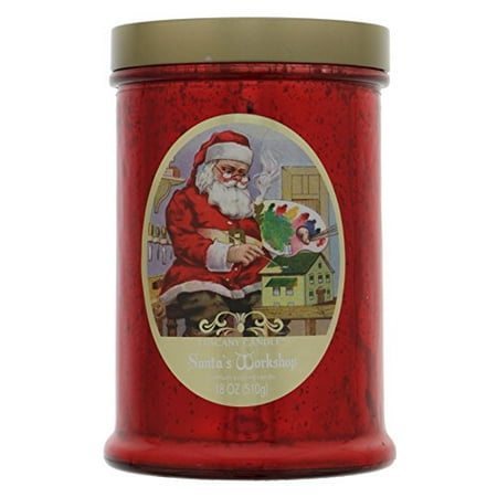 Tuscany Christmas Gift Jar Candle, Double Wick, 18Oz, Red Santa's
