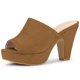 thumbnail image 1 of Sandalias De Tacón Grueso Con Plataforma De Punta Abierta Para Mujer Marrón 40, 1 of 6