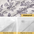 thumbnail image 4 of No Hook Shower Curtain with Snap in Liner, Light Purple Flower on Vintage Linen Waterproof Bath Curtain Double Layers with See Through Top Window, Watercolor Rustic Botanical Shower Curtains 60x72in, 4 of 9