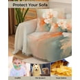 thumbnail image 4 of Orange Sofa Covers for 3 Cushion,Washable Couch Cover for Sectional Sofa Slipcovers with Tassel,Gradient Abstract Floral Minimalist Painting Art Loveseat Covers Futon Cover Throw Blanket 71''x118'', 4 of 8