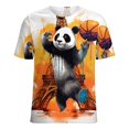 thumbnail image 5 of Funny Cute Panda Women's Short Sleeve Tops Casual Blouses T Shirt, 5 of 6