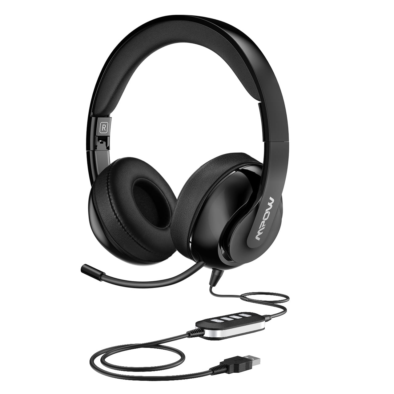 USB Headset with Microphone Noise Cancelling & Audio Controls 