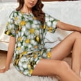 thumbnail image 4 of Wukai Bees and Flower Women's Pajama Set,Short-Sleeve Top and Shorts with Elastic Waistband and Pockets for Loungewear, Yoga, and Casual Wear-Medium, 4 of 8