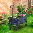 thumbnail image 3 of Blue Garden Utility Cart, Foldable Flat Cart with 220 LBS Load Capacity, 600D Oxford Cloth Storage Bag and Silver Steel Frame for Home Yard Outdoor Use, 3 of 9