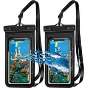 Waterproof Phone Pouch,Universal Waterproof Phone Case for iPhone 15 14 13 12 11 Pro Max XS Plus Samsung Galaxy with Case Friendly,IPX8 Waterproof Cell Phone Dry Bag 8.3" for Vacation Underwater Black