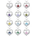 thumbnail image 5 of 18K White Gold Plated Crystal Quartz "I Love you" Pendant Necklaces April, 5 of 6