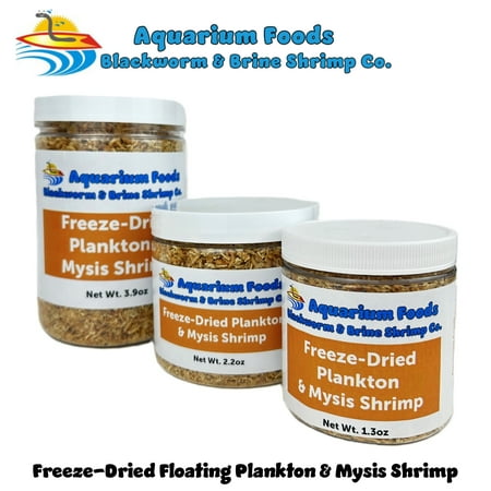Aquatic Foods Inc. Pacific Plankton & Mysis Shrimp - Freeze-Dried for Discus Cichlids Koi & Pond Fish All Community Tropical Fish All Marine Saltwater Fish…1.3oz Sm Round Jar