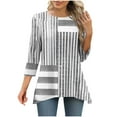 thumbnail image 2 of 3/4 Sleeve Tunic Tops for Women Loose Fit Dressy Casual Blouse Flowy Shirts to Wear with Leggings S-3XL, 2 of 5