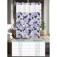 thumbnail image 6 of No Hook Cloth Fabric Shower Curtain with Snap in Liner, Purple Spring Floral Waterproof Shower Curtains Set with See Through Top Window, Watercolor Flowers Pastoral Bath Curtains Shower 60"x72", 6 of 6