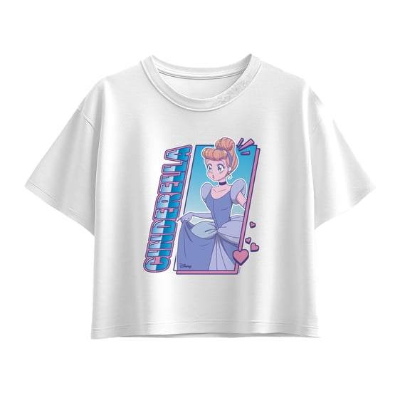 Disney Princess - Cinderella Anime - Youth Girls Boxy T-Shirt