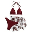 thumbnail image 3 of MKLEKYY Swimsuit Women's 3 Piece Textured High Cut Triangle Bikini Swimsuit with Cover Up, 3 of 3
