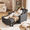 Dark Gray-Single, variant on Sofa Bed,Asofer Pull Out Couch with Adjustable Backrest,3 in 1 Linen Fabric Futon Couches for Living Room Furniture,Dark Gray