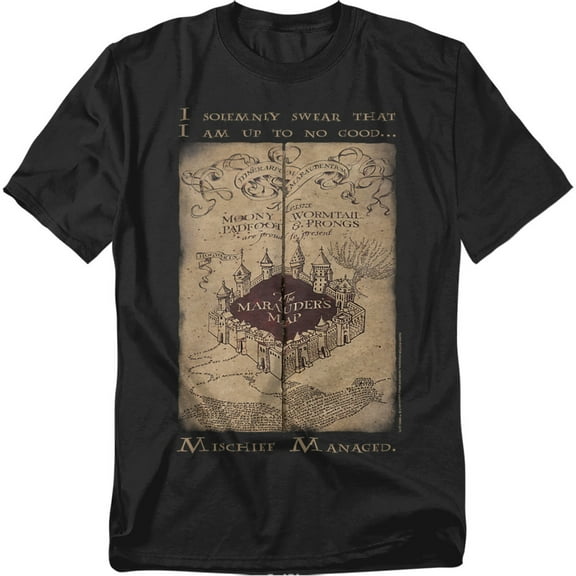 Men's Harry Potter Marauder's Map Words T-shirt XX-Large Black