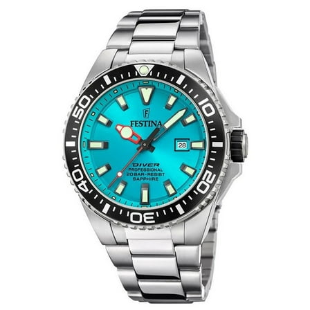 Festina Diver Stainless Steel Turquoise Dial Quartz F20663-5 200M Men's Watch