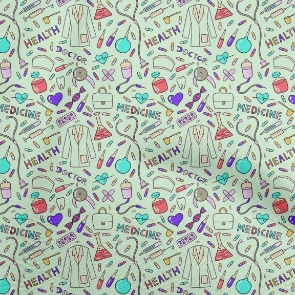 oneOone Rayon Turquoise Blue Fabric Tool Sewing Craft Projects Fabric Prints By Yard 56 Inch Wide