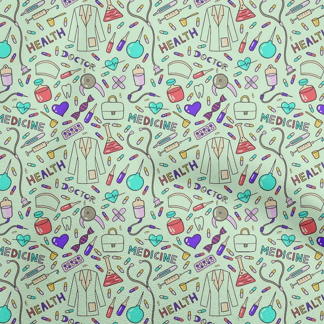 oneOone Georgette Viscose Turquoise Blue Fabric Tool Sewing Material Print Fabric By The Yard 42 Inch Wide