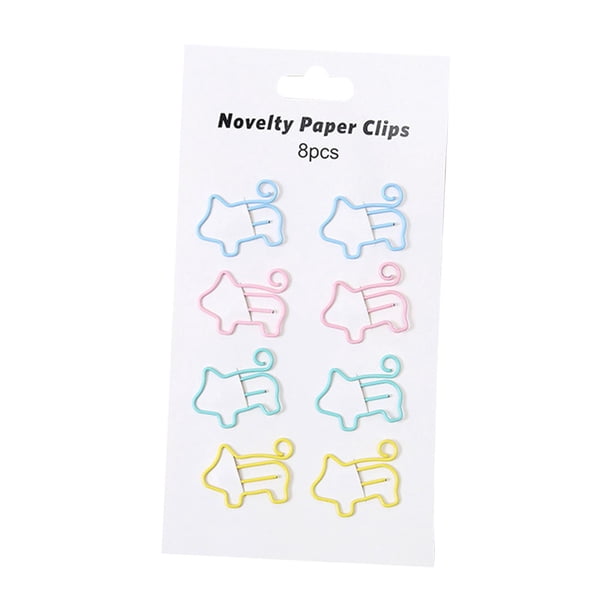8x Clips de papel DYNWAVEMX marcapáginas Metal reutilizable animales coloridos