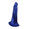 thumbnail image 4 of Capa de bruja con capucha de longitud completa para adultos Capa de Halloween para suministros de fiesta Azul, 4 of 9
