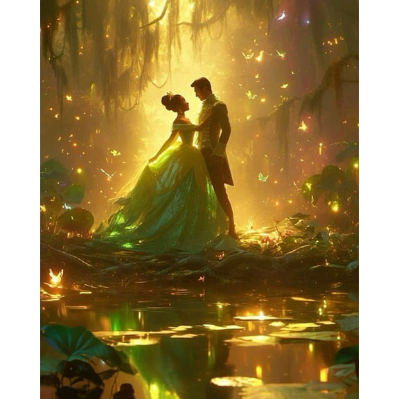 Dianna Diamond Painting Kit, Princess Diamond Canvas, Round 5D Diamond Art for Adults,Gem Art Painting with Diamond Home Wall Decor 12X16 Inch