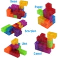 thumbnail image 4 of Cubos de rompecabezas de bloques de construcción magnéticos, juego de 7 formas con 54 tarjetas de guía, 4 of 5