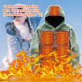thumbnail image 4 of Sudadera Con Capucha Con Calefacción 9 Áreas Calor Abrigo Con Calefacción Lavable para Invierno (Verde XL), 4 of 9