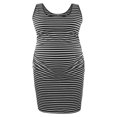 thumbnail image 2 of EIMELI Robe pour Femme Enceinte à Rayures Sans Manches à Col Rond Ajustée Midi Robe Débardeur Robe d'Été Décontractée Robe de Maternité, 2 of 4