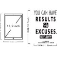 thumbnail image 2 of Calcomanías de pared motivacionales Puedes tener resultados o excusas, no ambos. Adhesivos de pared con frases inspiradoras para decoración de pared para deportes, gimnasios, oficinas, fitness,, 2 of 7