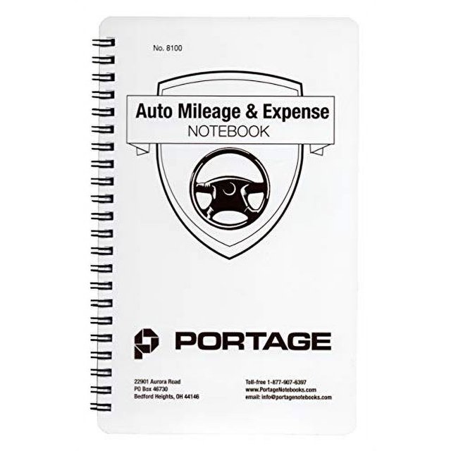 Cuaderno de kilometraje y gastos - Registro de km del vehículo, libro de millas para más de 400 viajes, rastreo del cuentakilómetros - 5x8 pulgadas, 60 páginas (1 paquete)