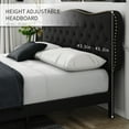 Homfa Full Size Bed Frame, Linen Upholstered Platform Bed without