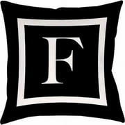 IDG Classic Block Monogram Decorative Pillow - Black