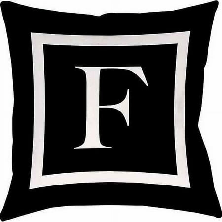 IDG Classic Block Monogram Decorative Pillow - Black
