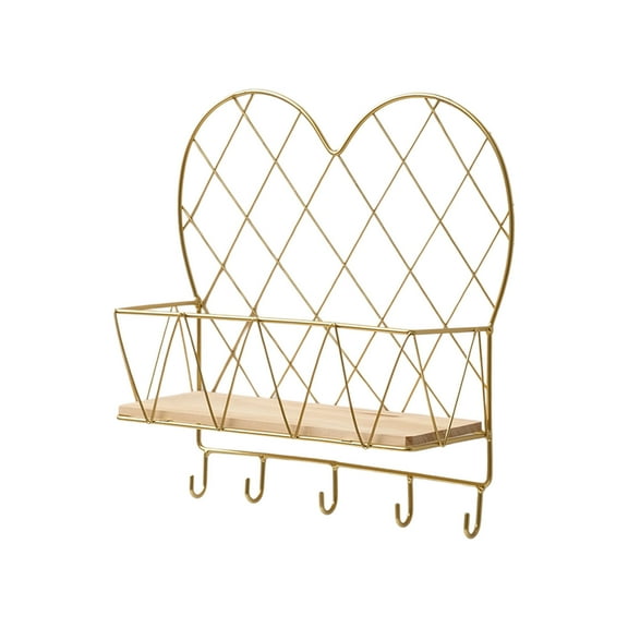 Floating Wall Shelves, Cute Heart Design Decorative Metal Storage for Bedroom, Living Room, and Bathroom, Modern Industrial Style Book Shelves