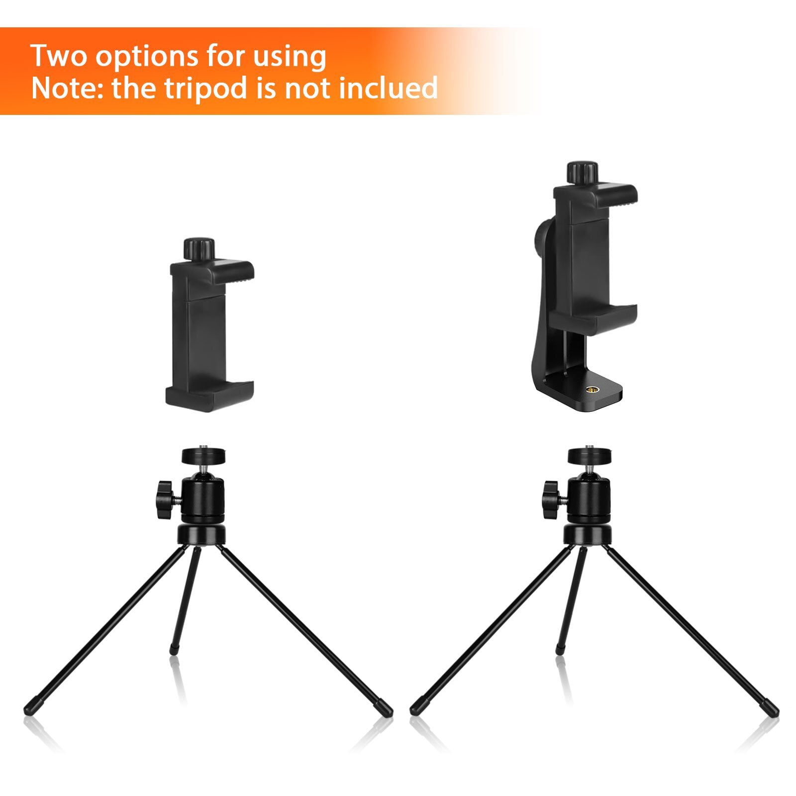 2 Pack Phone Tripod Stand, Flexible Cell Phone Tripod Portable and Adjustable Camera Stand Holder with Wireless Remote