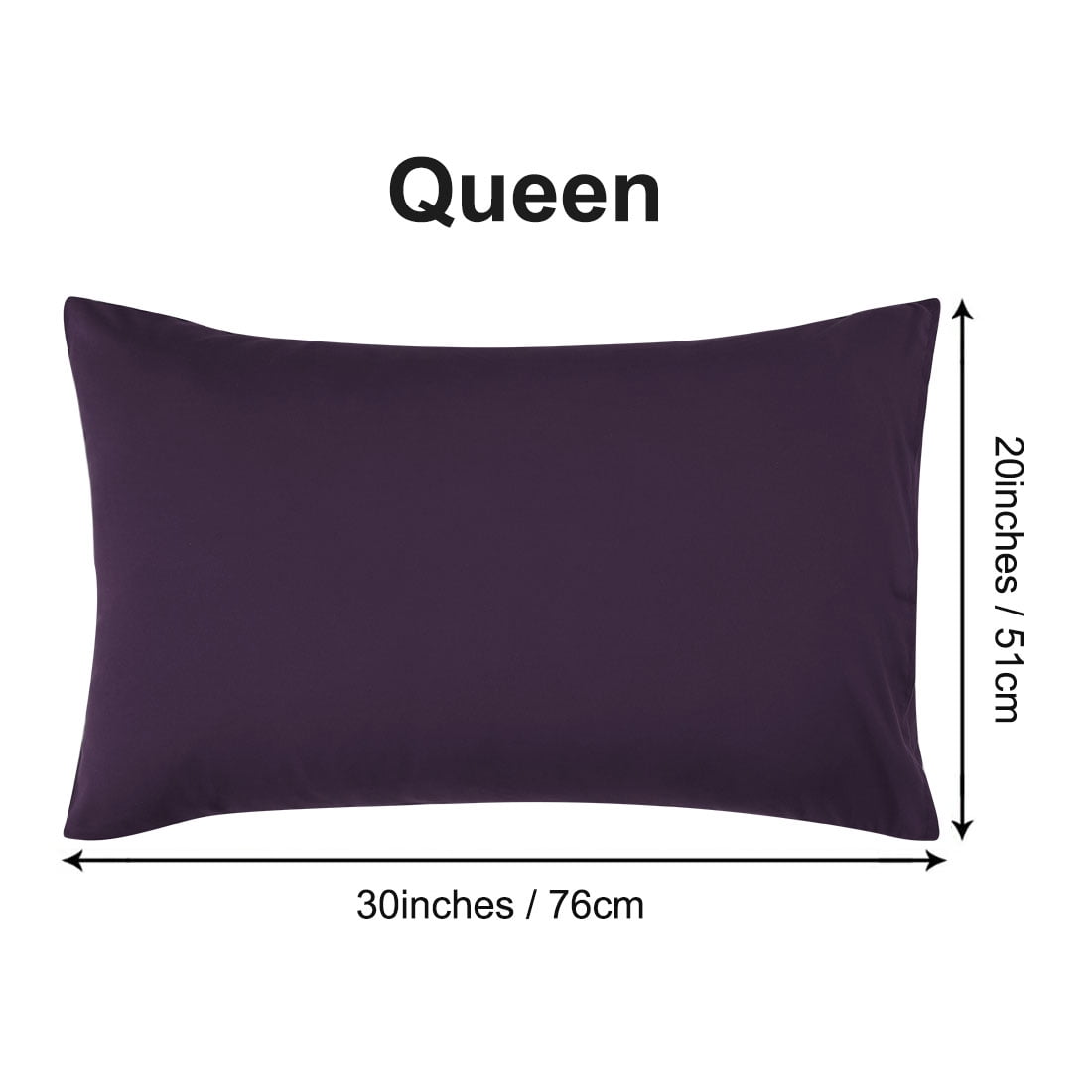 Unique Bargains 4-Pack Solid Microfiber Pillowcases Purple Queen(20"x30")
