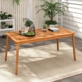 thumbnail image 2 of Gymax 6-Person Outdoor Acacia Wood Dining Table w/ 1.96'' Umbrella Hole Rectangular, 2 of 10