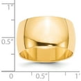 thumbnail image 3 of 14K Yellow Gold 14Ky 12mm Half Round Band Size 8.5 Made In United States hr120-8.5, 3 of 5