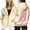 Beige, variant on Breast Cancer Awareness Hoodies for Women Long Sleeve Loose Casual Zip Up Jacket Hooded Sweatshirt with Pockets