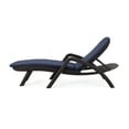 thumbnail image 3 of GDF Studio Ethan Outdoor Faux Wicker Adjustable Chaise Lounge with Cushion, Dark Brown and Navy Blue, 3 of 10