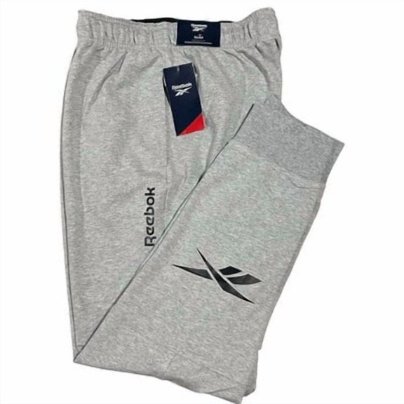 Reebok Mens Jersey Jogger Pants Size M 32x30" Gray Slim Fit Soft Stretch Fabric