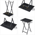 thumbnail image 3 of VECELO Set of 2 Folding TV Tray Table, Portable Snack Eating Tables with Cup Holder, Dinner Tray for Couch, Kitchen, Living Room and Bedroom, Black, 3 of 9