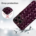 thumbnail image 3 of Compatible with iPhone 14 Pro Case-6.1 Inch, Fashion 3D Woven Pattern Plating Phone Case, Grid Printed case for Women Girls Soft Silicone Shockproof Camera Protective Back Cover-Purple, 3 of 15