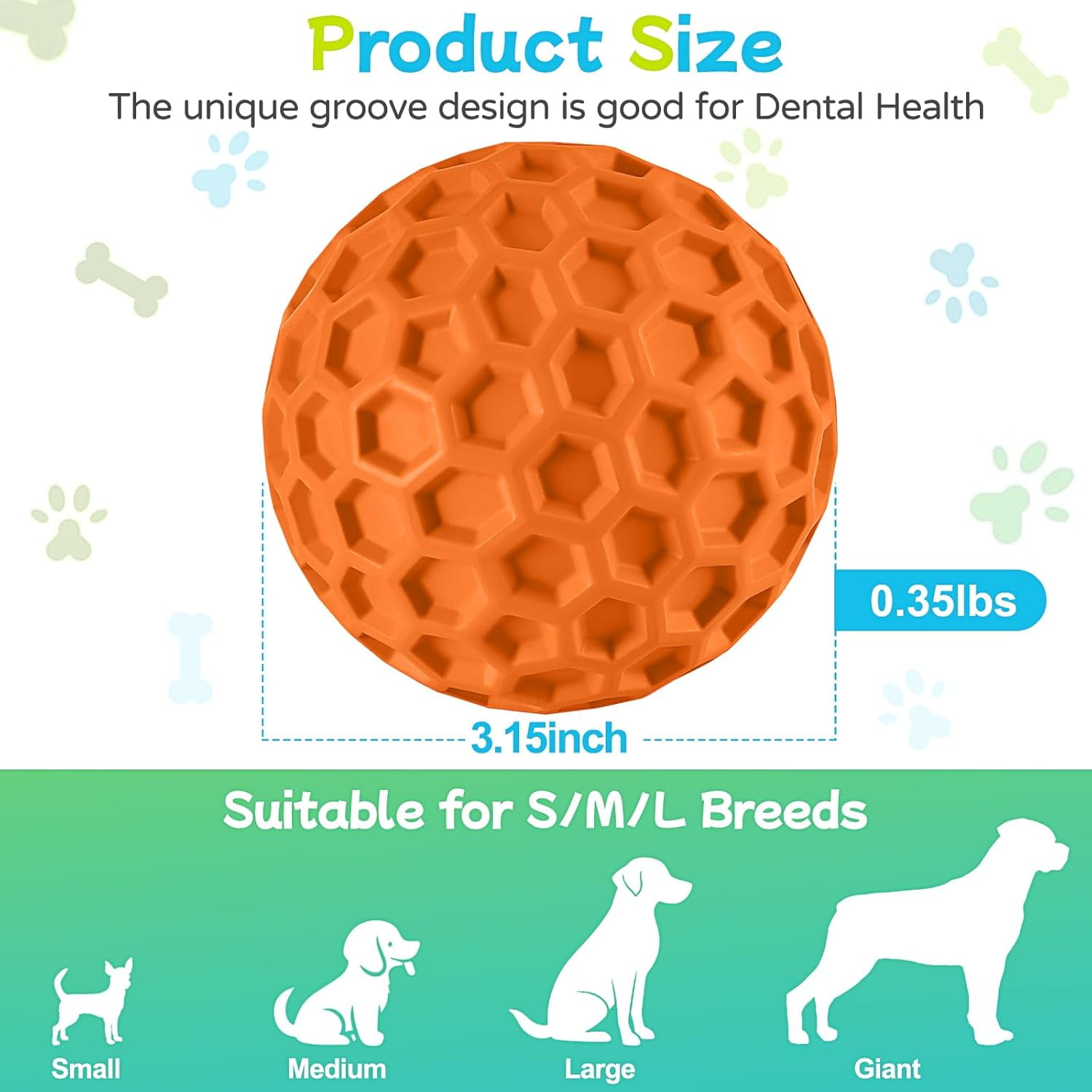 Indestructible Squeaky Dog Balls for Aggressive Chewers, Interactive Dog Toys to Keep Them Busy, Rubber Dog Chew Toy for Large Medium Breeds, Outdoor Waterproof (4 Colors)