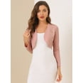 thumbnail image 4 of DARING DIVA Women's Elegant Bolero Shrug Lace Insert Crop Cardigan S Pink, 4 of 6
