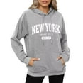 thumbnail image 2 of New York Hoodies for Women 2025 Long Sleeve Y2K Graphic Hoodie Pockets Streetwear Hooded Sweatshirt Women Pullover, 2 of 5