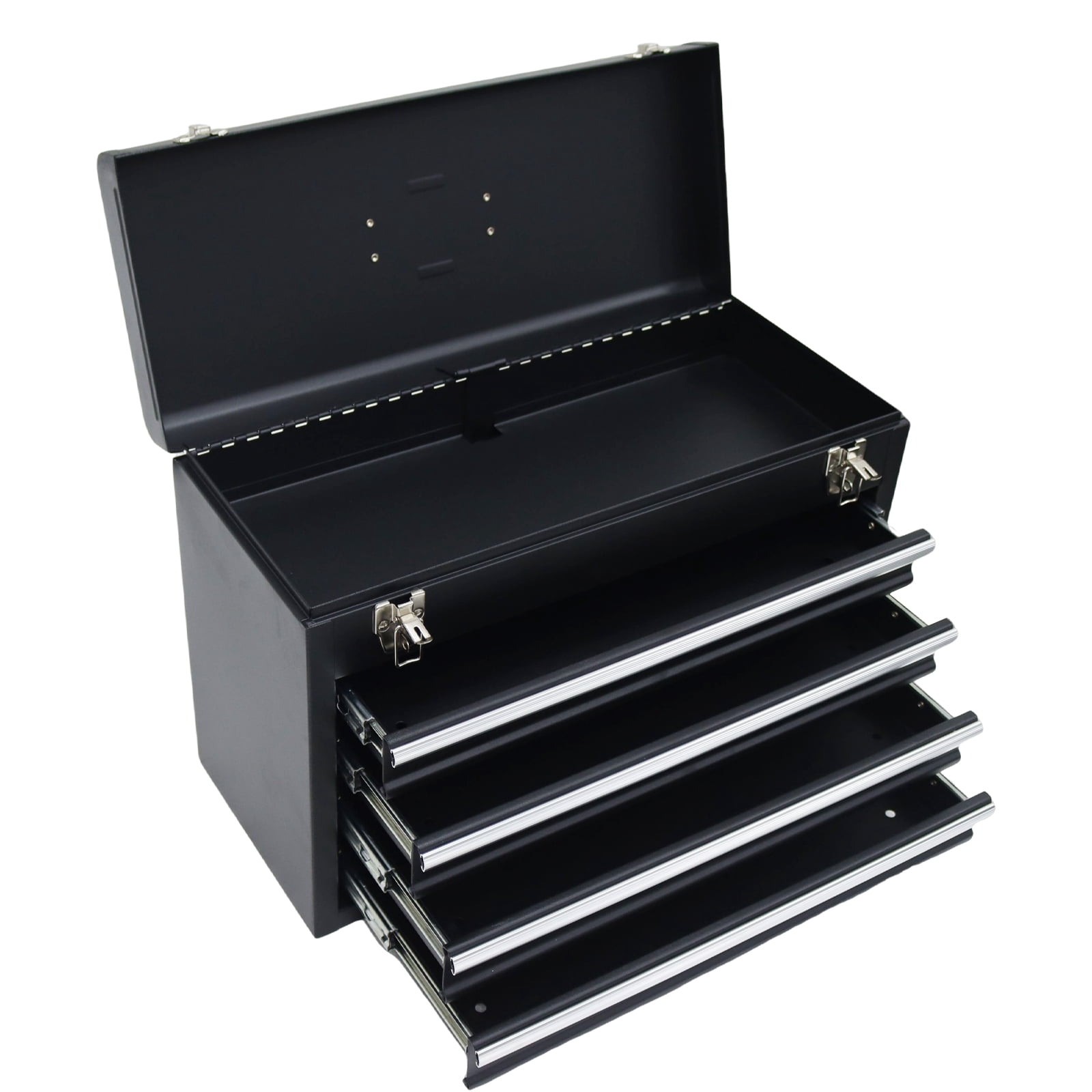 Multi-function 4 Drawers Tool Box Portable 4 Drawers Tool Box Storage Cabinet Tool Storage Box Black
