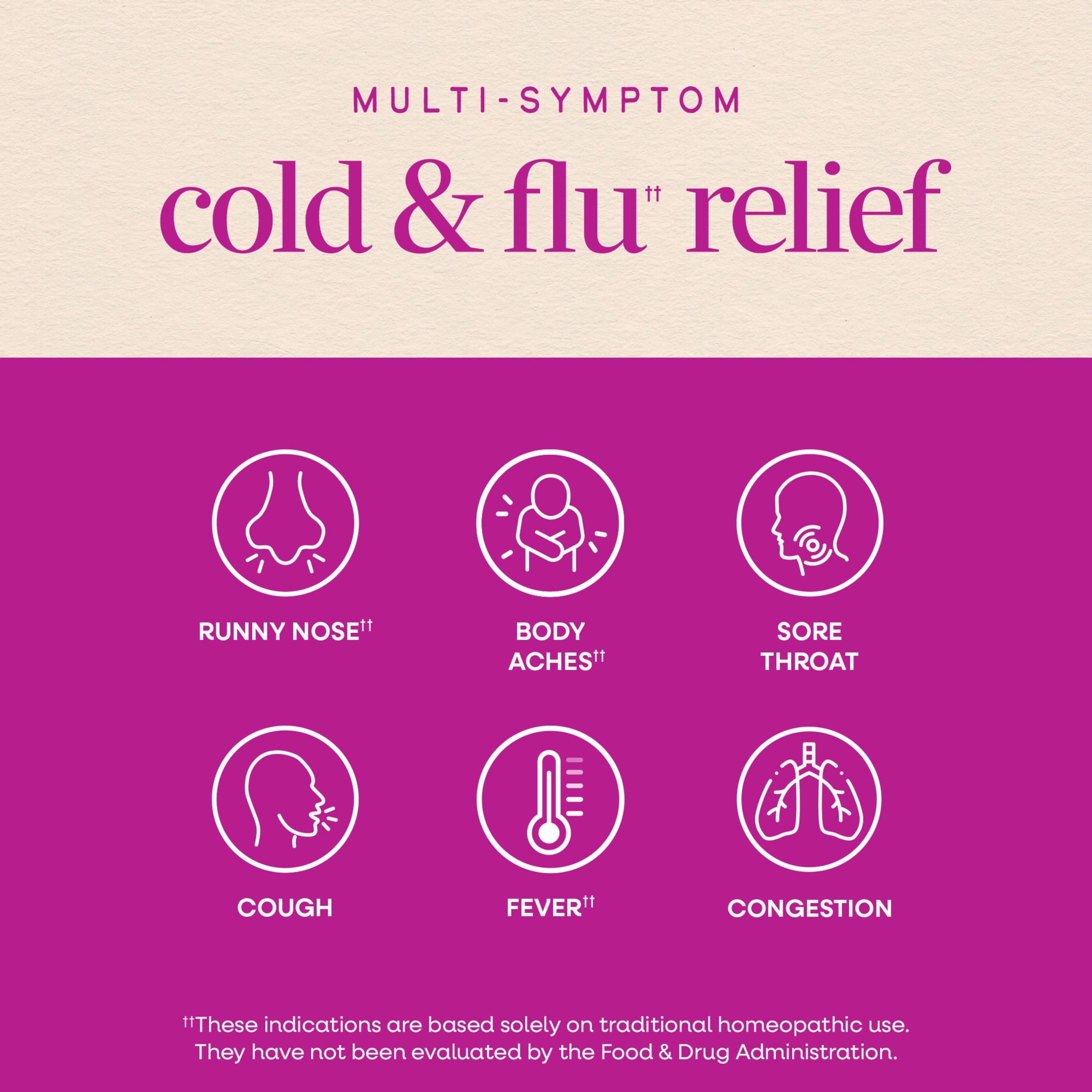 Nature's Way Umcka Cold & Flu Relief Chewable Tablets, Multi-Symptom Relief, Berry, Unisex, 20 Count