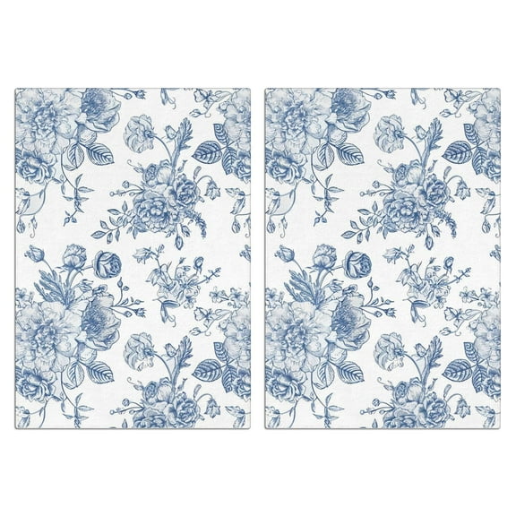 Flowers and Plants Kitchen Towels Set Of 2, Absorbent and Soft Dish Towels for Farmhouse Decor, Country Kitchen.