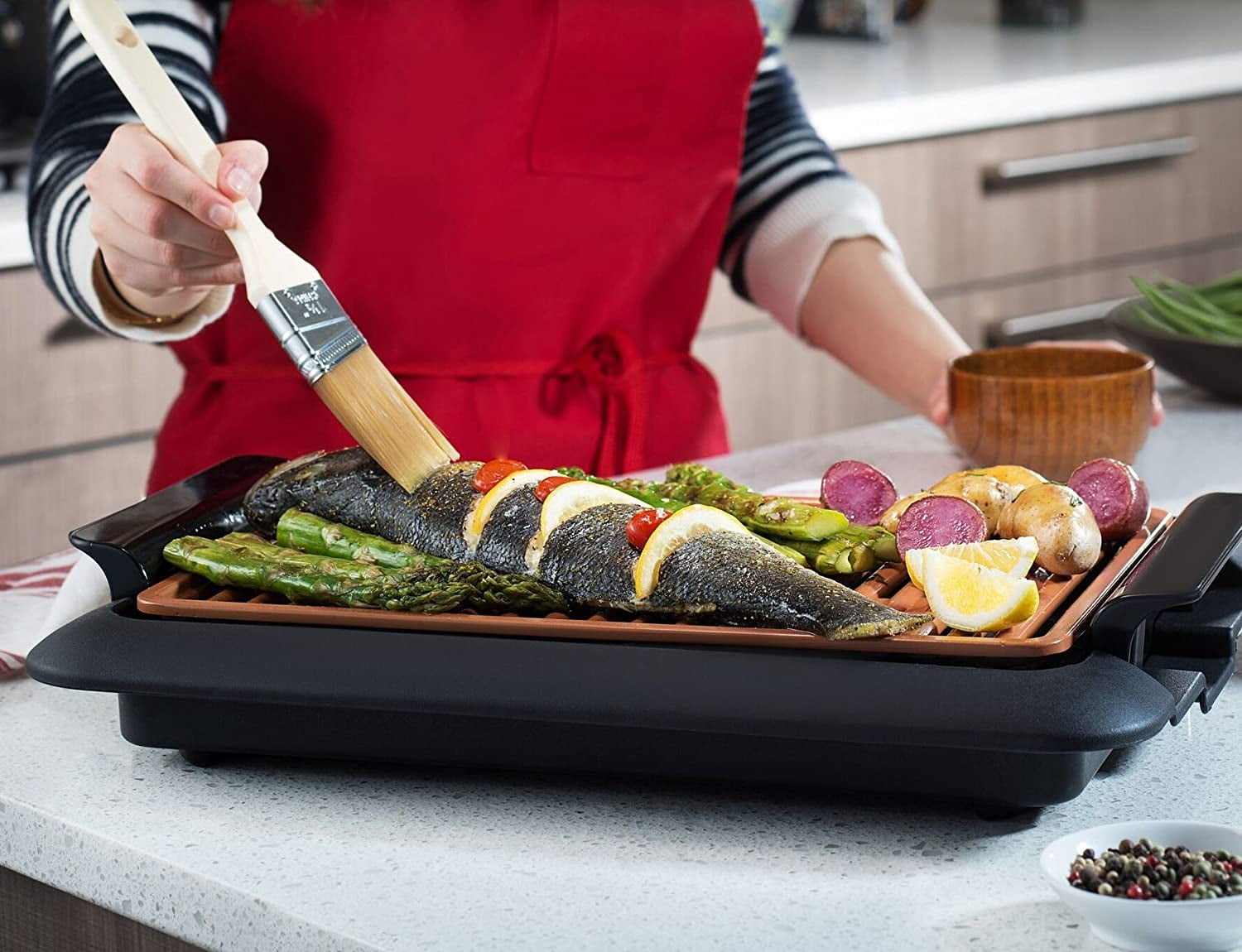 Gotham Steel Smokeless Electric Grill Portable and Nonstick As Seen On TV DELUXE