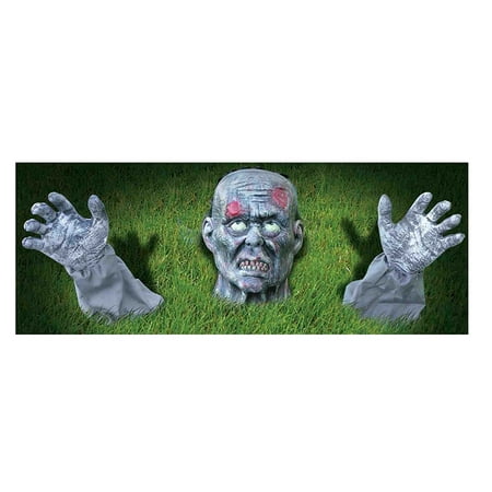 Zombie Ground Breaker Lawn Decoration, Gray, Ground Breaker Zombie prop includes head and arms By Forum Novelties